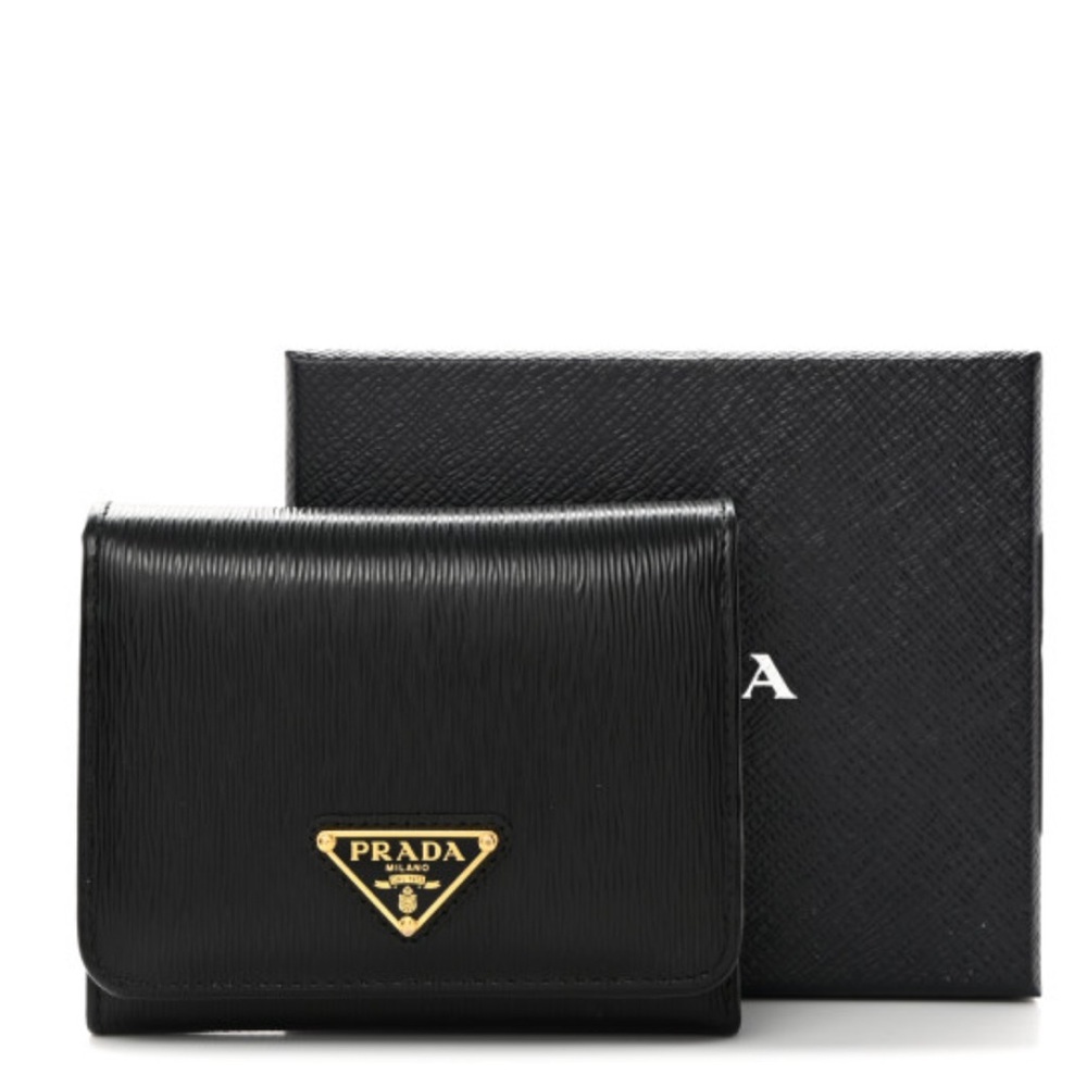 PRADA black small leather women wallet buy Milano - Picture 3 of 14